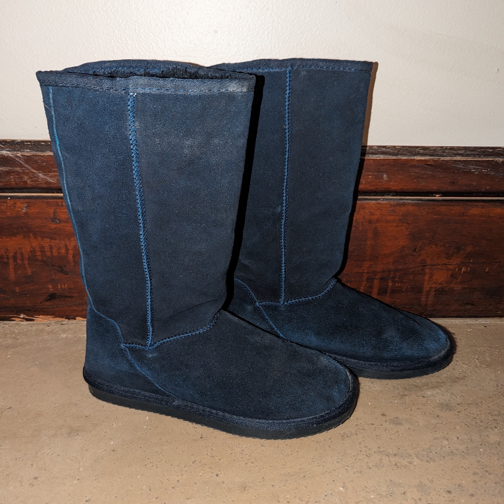 Dark Blue Suede Boots